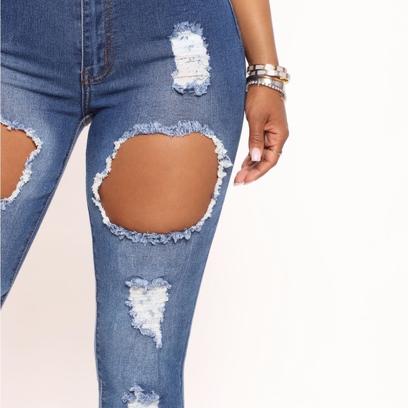 Catty distress skinny jeans medium wash - Picture 3 of 3